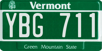 VT license plate YBG711