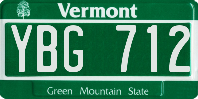 VT license plate YBG712