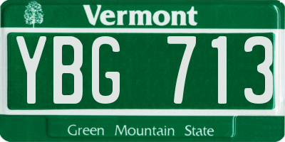 VT license plate YBG713