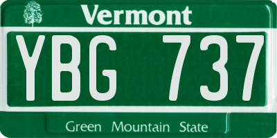 VT license plate YBG737