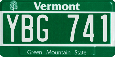 VT license plate YBG741
