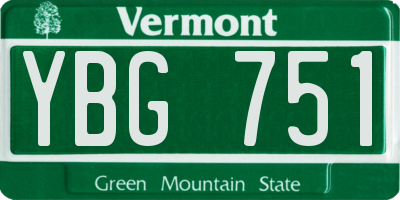 VT license plate YBG751