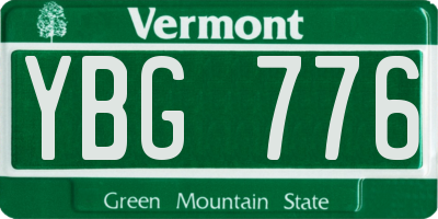 VT license plate YBG776
