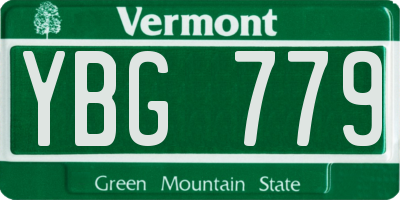 VT license plate YBG779