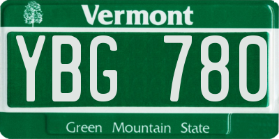 VT license plate YBG780