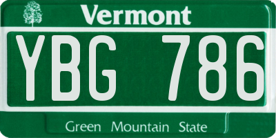 VT license plate YBG786
