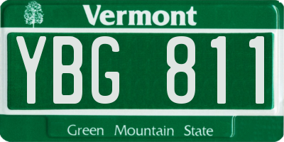VT license plate YBG811