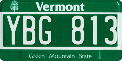 VT license plate YBG813