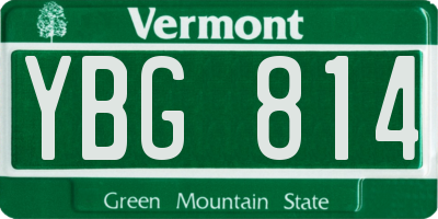 VT license plate YBG814