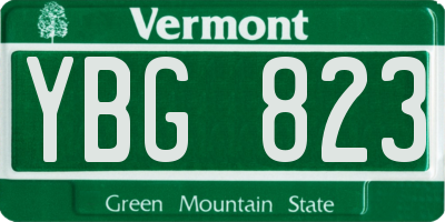 VT license plate YBG823
