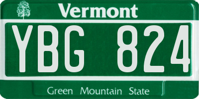 VT license plate YBG824