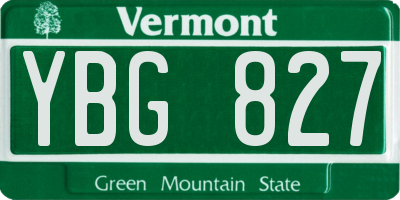 VT license plate YBG827