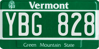 VT license plate YBG828