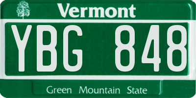 VT license plate YBG848