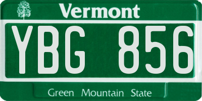 VT license plate YBG856