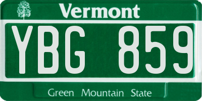 VT license plate YBG859
