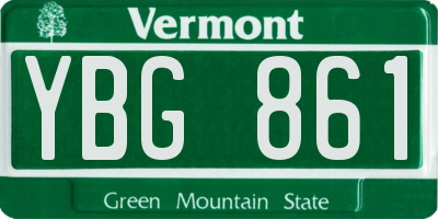 VT license plate YBG861