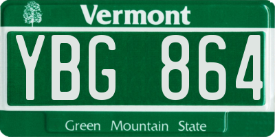 VT license plate YBG864