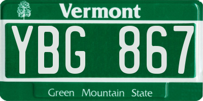 VT license plate YBG867