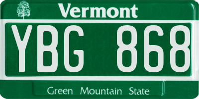 VT license plate YBG868