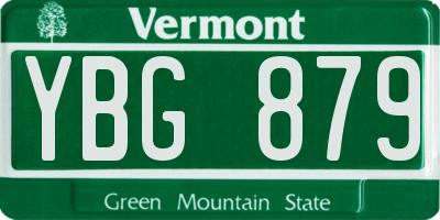 VT license plate YBG879
