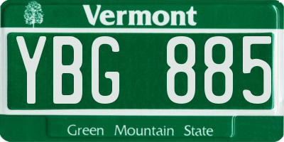 VT license plate YBG885