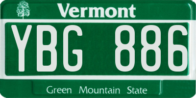 VT license plate YBG886