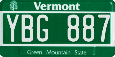 VT license plate YBG887