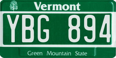 VT license plate YBG894