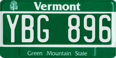 VT license plate YBG896