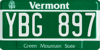 VT license plate YBG897