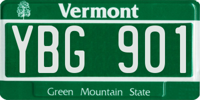 VT license plate YBG901