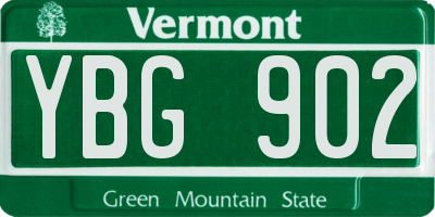 VT license plate YBG902