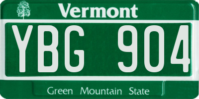 VT license plate YBG904