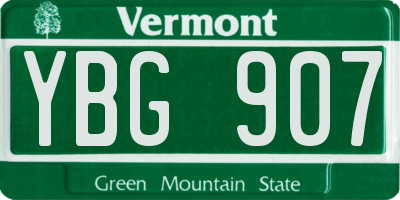 VT license plate YBG907