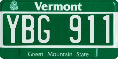 VT license plate YBG911