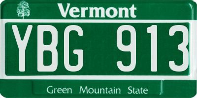 VT license plate YBG913