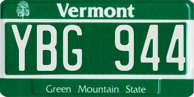VT license plate YBG944