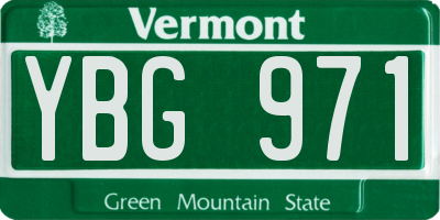 VT license plate YBG971