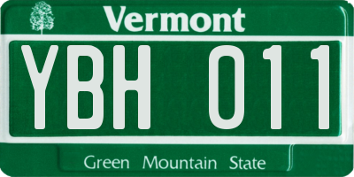 VT license plate YBH011