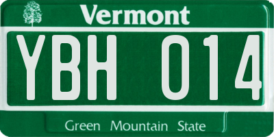 VT license plate YBH014