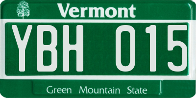 VT license plate YBH015