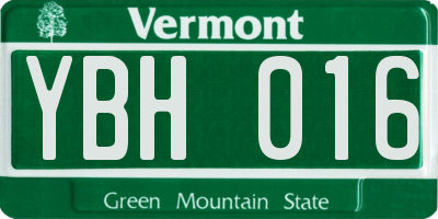 VT license plate YBH016