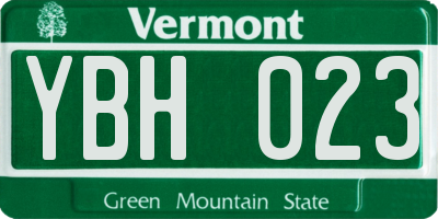 VT license plate YBH023