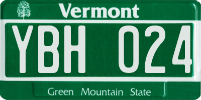 VT license plate YBH024
