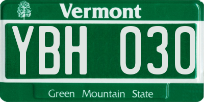 VT license plate YBH030