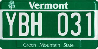 VT license plate YBH031
