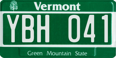 VT license plate YBH041