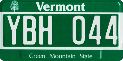 VT license plate YBH044