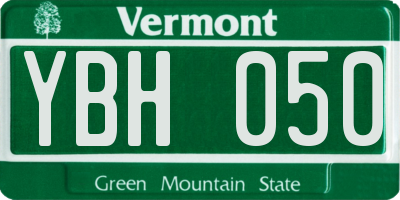 VT license plate YBH050